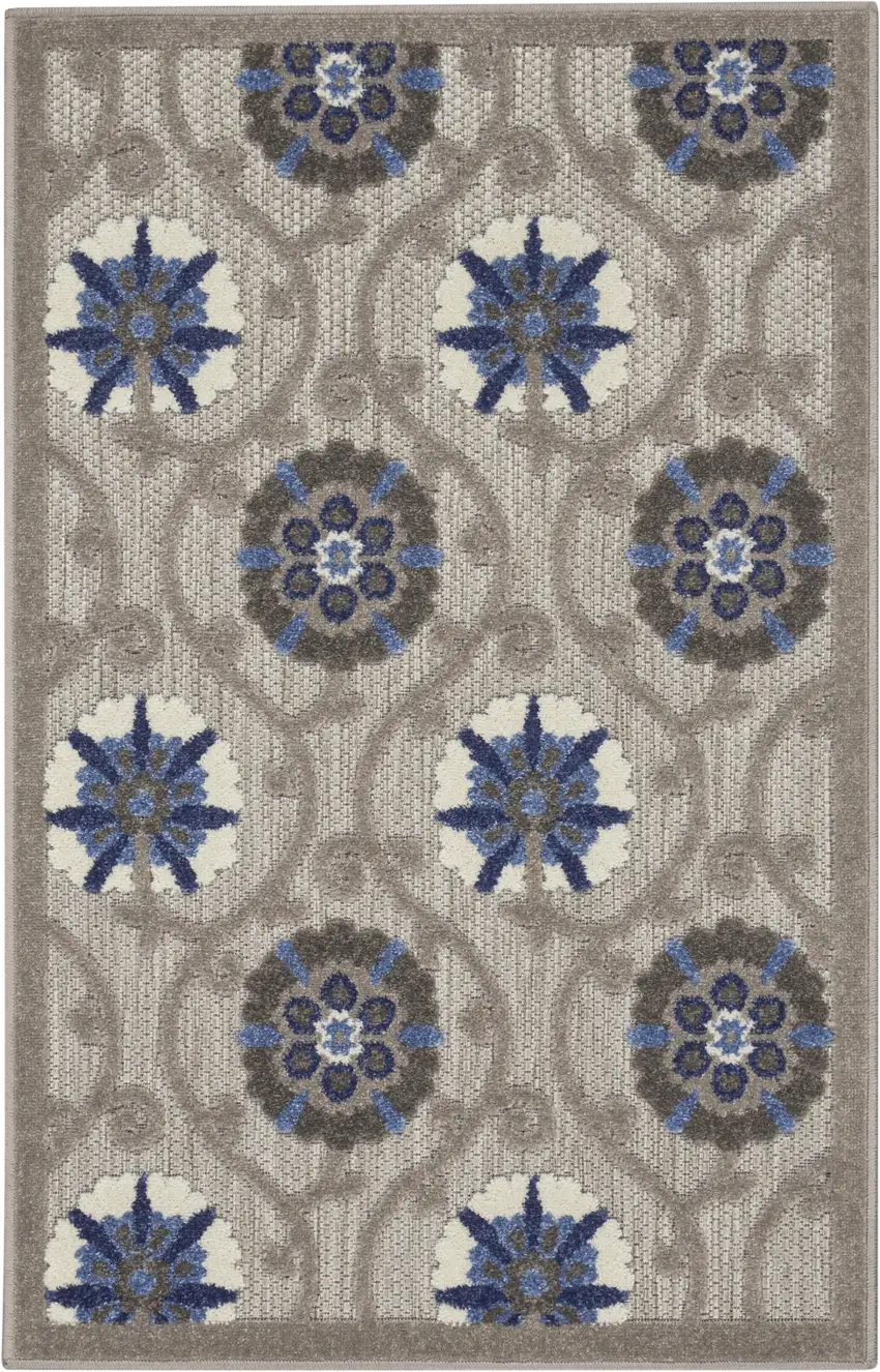 Blue And Gray Indoor Outdoor Area Rug Photo 7