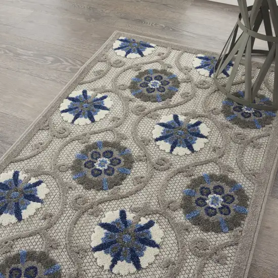 Blue And Gray Indoor Outdoor Area Rug Photo 6