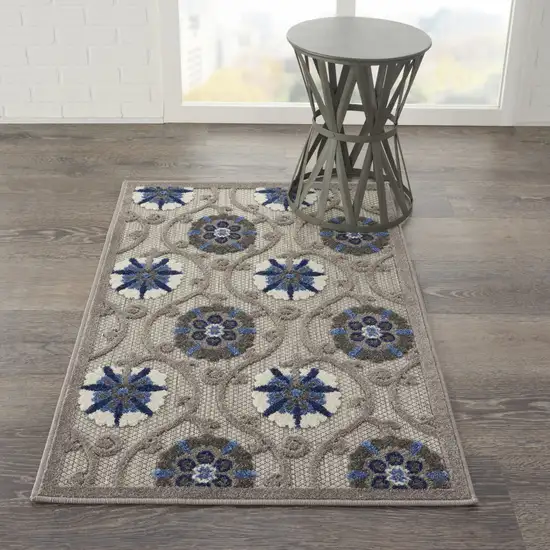 Blue And Gray Indoor Outdoor Area Rug Photo 5