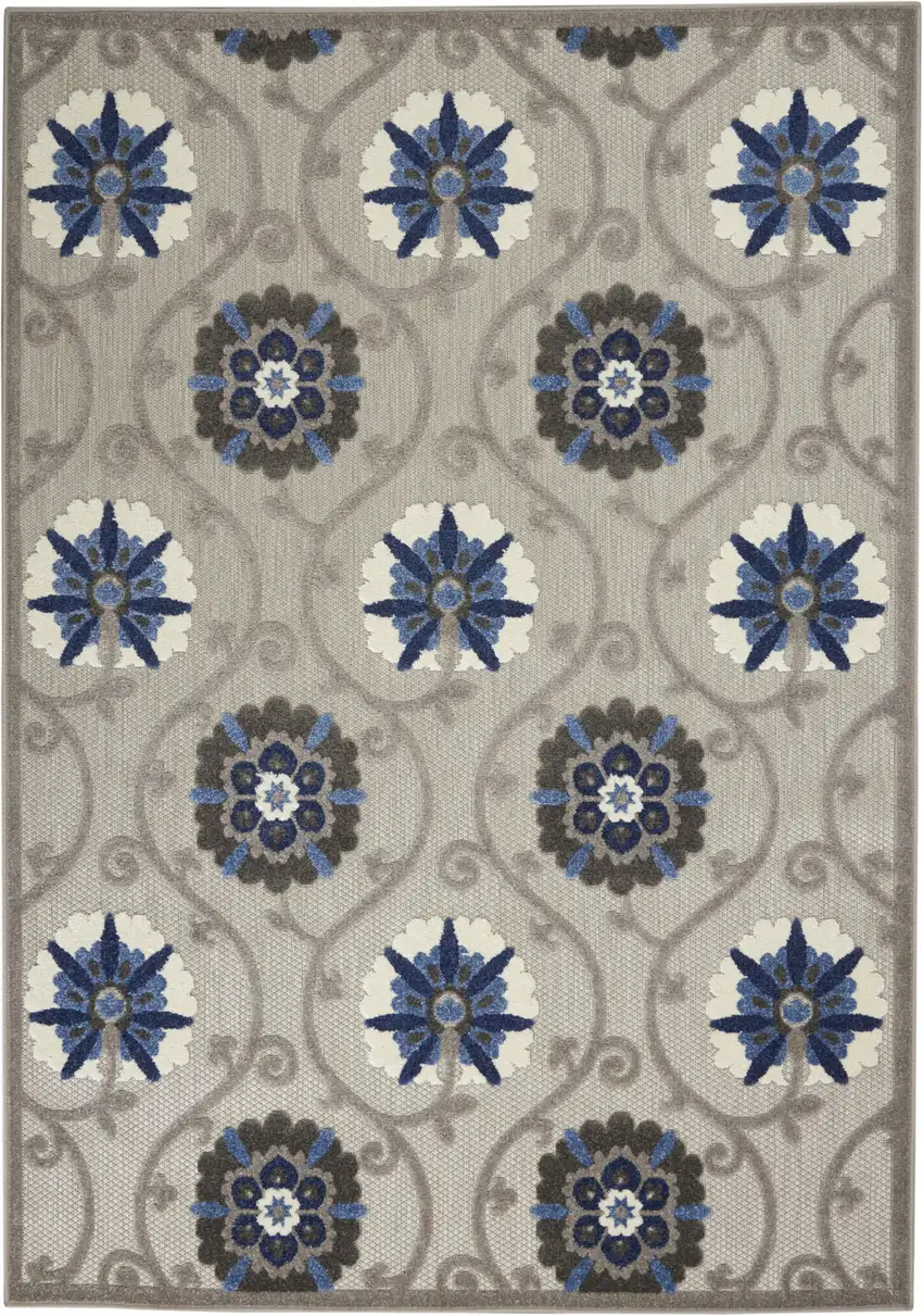 Blue And Gray Indoor Outdoor Area Rug Photo 6