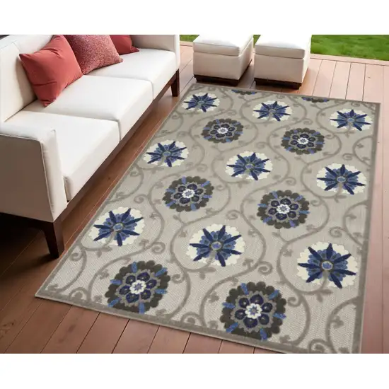 Blue And Gray Indoor Outdoor Area Rug Photo 2