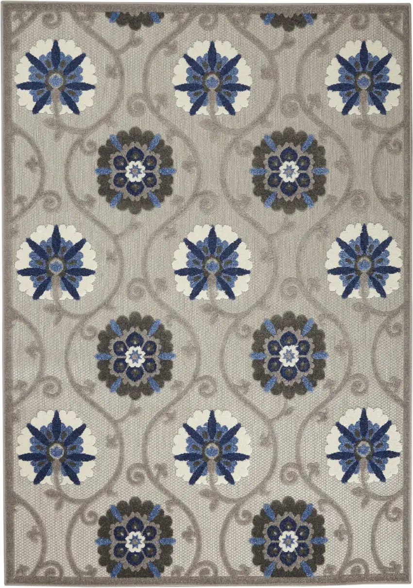 Blue And Gray Indoor Outdoor Area Rug Photo 4