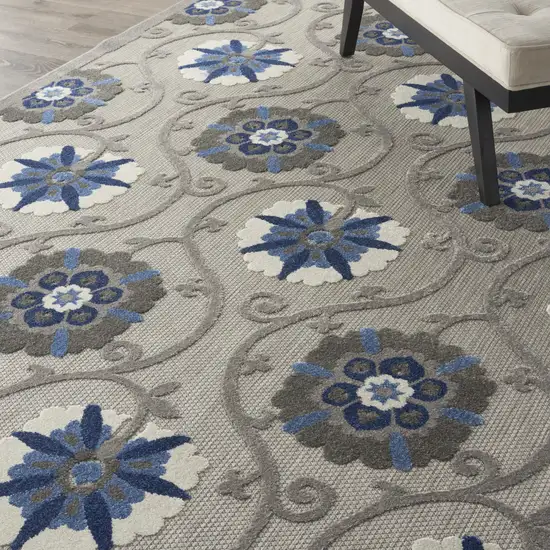 Blue And Gray Indoor Outdoor Area Rug Photo 5