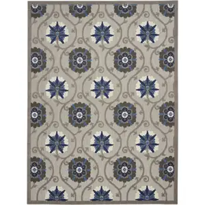Photo of Gray and Blue Indoor Outdoor Area Rug