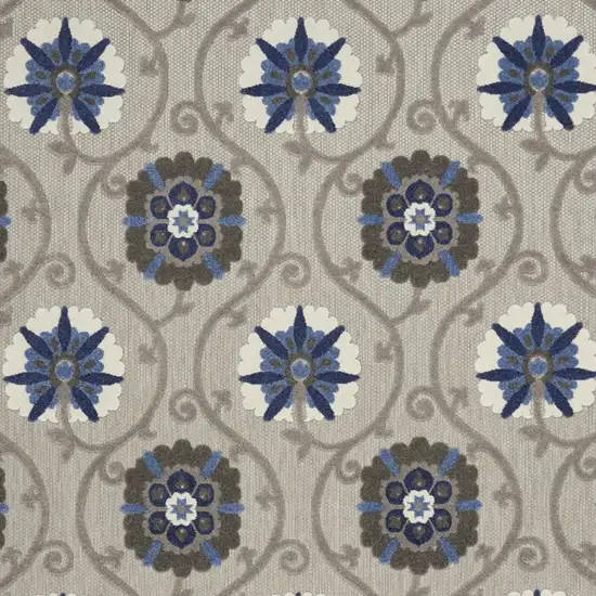 Blue And Gray Indoor Outdoor Area Rug Photo 3
