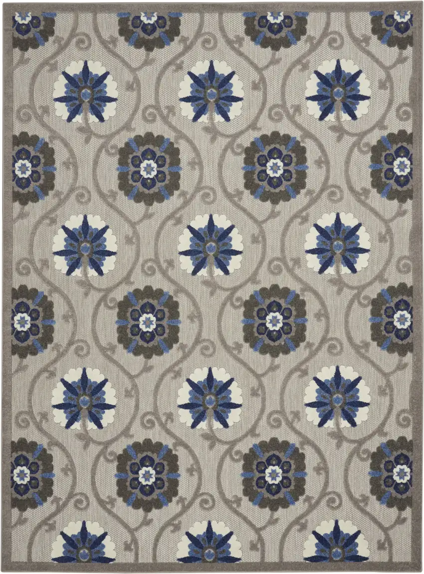 Blue And Gray Indoor Outdoor Area Rug Photo 1
