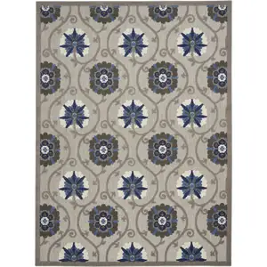 Photo of Gray and Blue Indoor Outdoor Area Rug