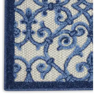 Photo of Gray and Blue Indoor Outdoor Area Rug