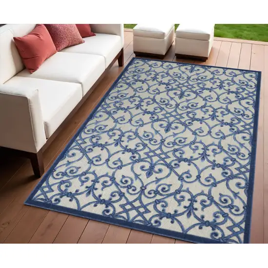 Blue And Gray Indoor Outdoor Area Rug Photo 1