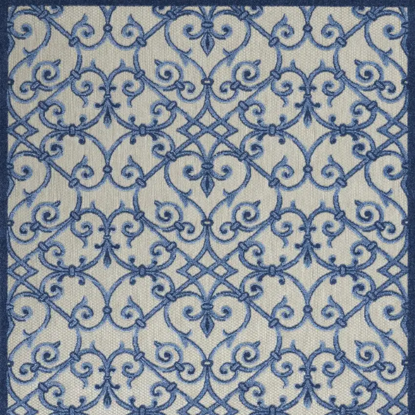 Blue And Gray Indoor Outdoor Area Rug Photo 4