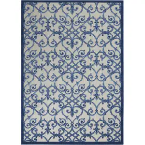 Photo of Gray and Blue Indoor Outdoor Area Rug