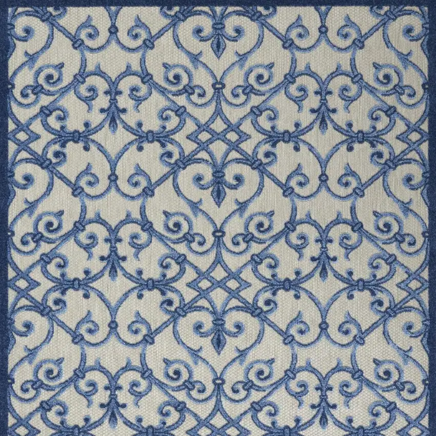 Blue And Gray Indoor Outdoor Area Rug Photo 8