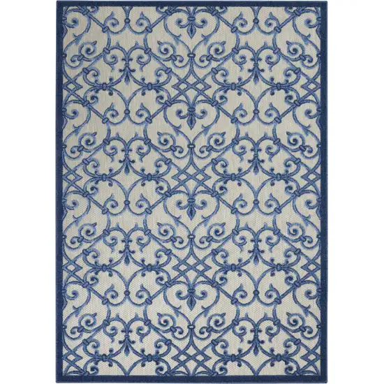Blue And Gray Indoor Outdoor Area Rug Photo 1