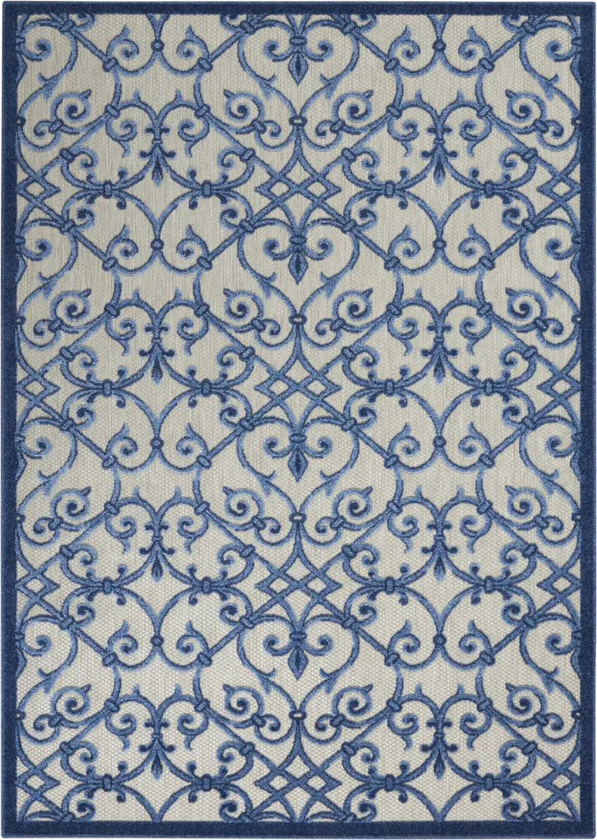 Blue And Gray Indoor Outdoor Area Rug Photo 1