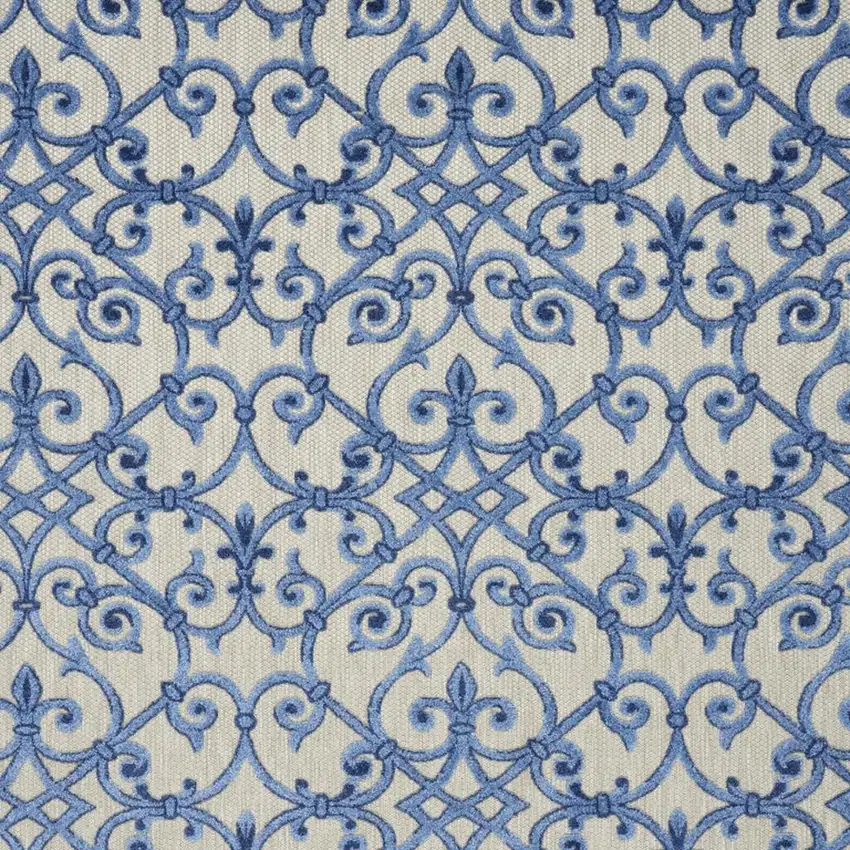 Blue And Gray Indoor Outdoor Area Rug Photo 3