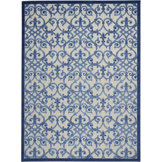 Blue And Gray Indoor Outdoor Area Rug Photo 5