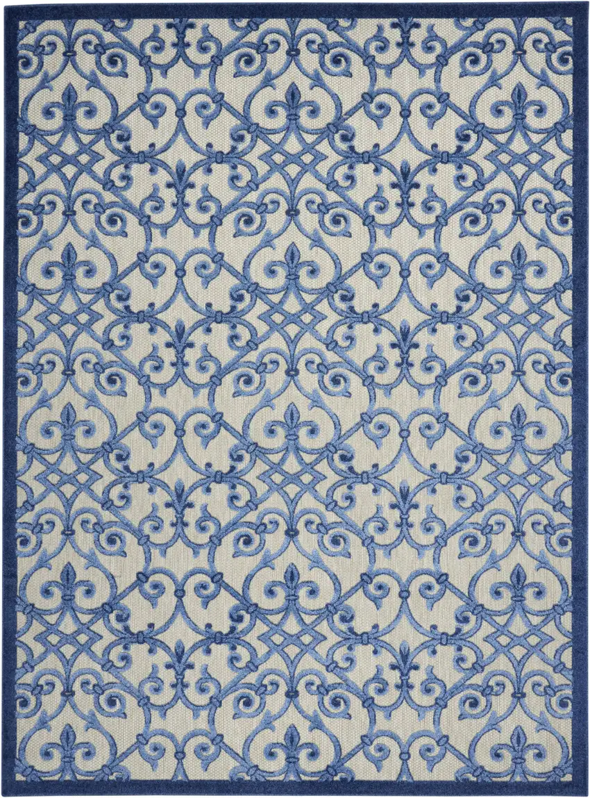 Blue And Gray Indoor Outdoor Area Rug Photo 5