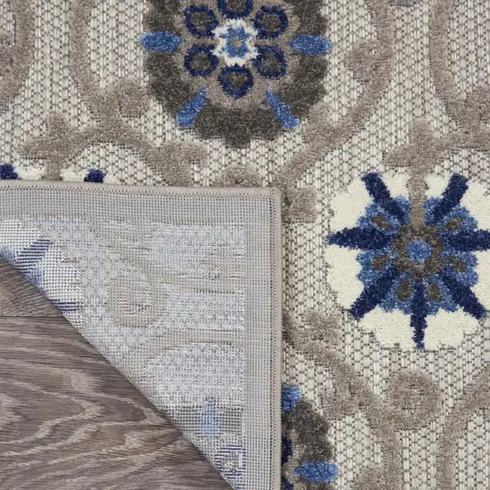 6' Blue And Gray Indoor Outdoor Area Rug Photo 9