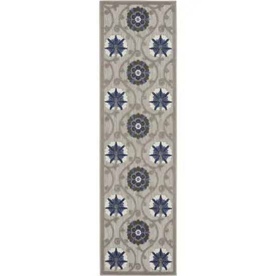 6' Blue And Gray Indoor Outdoor Area Rug Photo 7