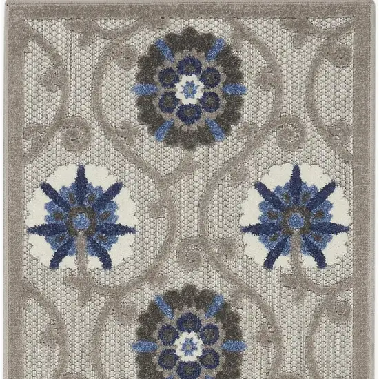 6' Blue And Gray Indoor Outdoor Area Rug Photo 6