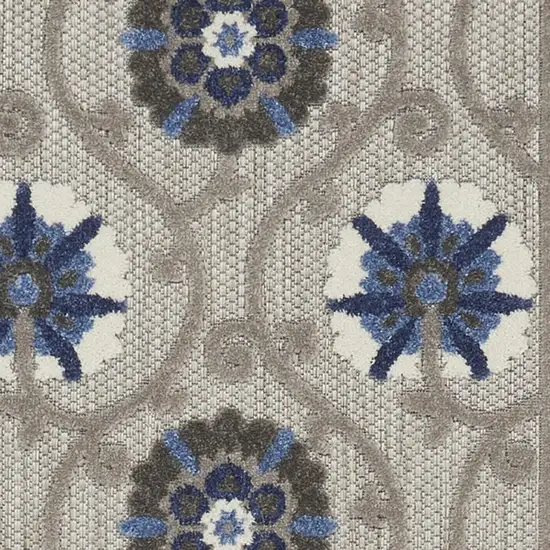 8' Blue And Gray Indoor Outdoor Area Rug Photo 3
