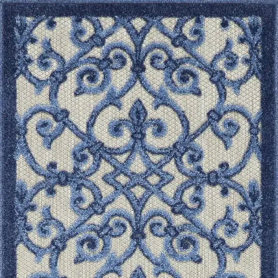 6' Blue And Gray Indoor Outdoor Area Rug Photo 4