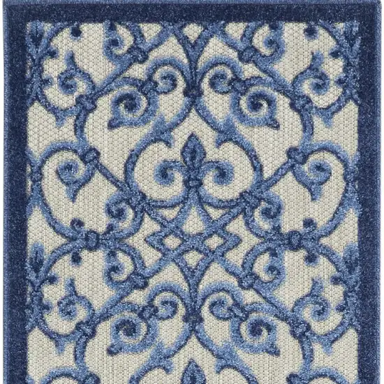 6' Blue And Gray Indoor Outdoor Area Rug Photo 9