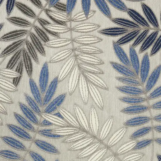 Blue And Gray Floral Indoor Outdoor Area Rug Photo 9