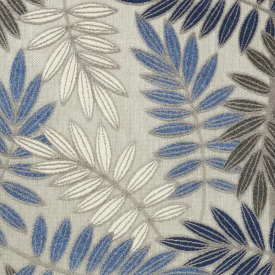 Blue And Gray Floral Indoor Outdoor Area Rug Photo 3