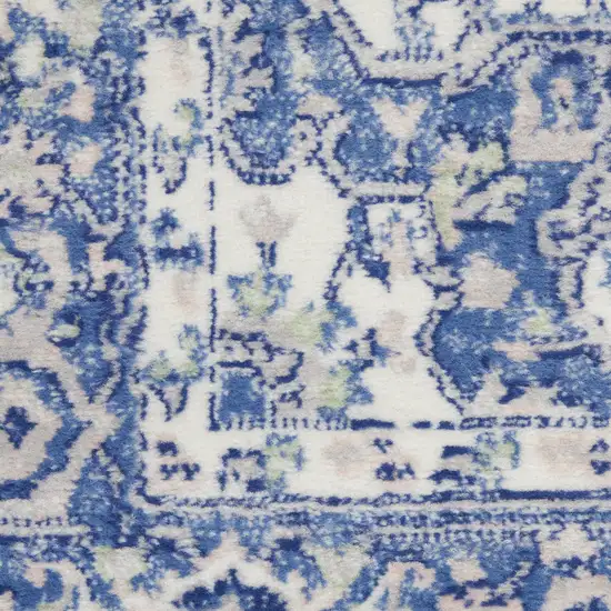 Gray and Blue Medallion Area Rug Photo 8