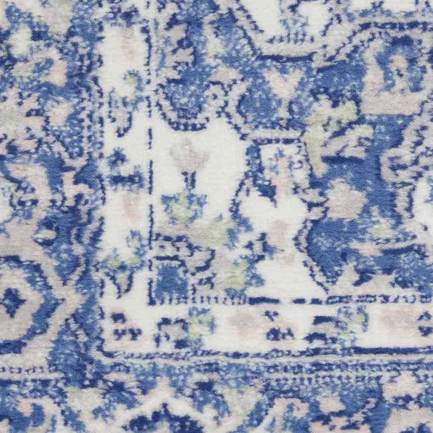 Gray and Blue Medallion Area Rug Photo 8