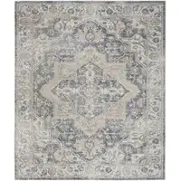 Photo of Gray and Blue Oriental Power Loom Washable Area Rug
