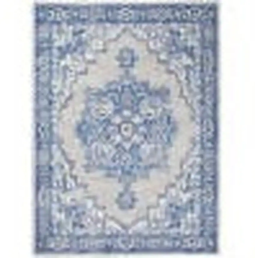 Blue Gray Floral Dhurrie Area Rug Photo 3