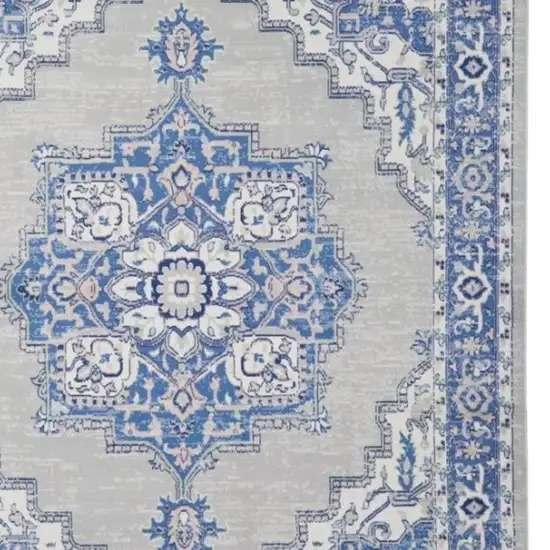 Blue And Gray Medallion Area Rug Photo 3