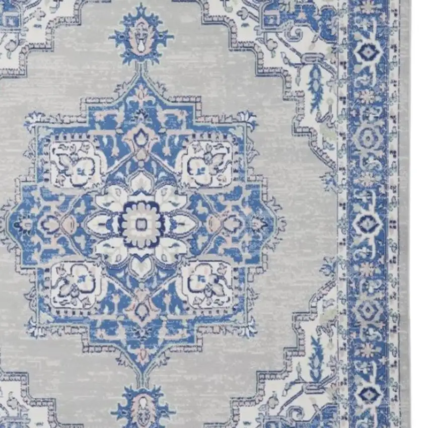 Blue And Gray Medallion Area Rug Photo 3