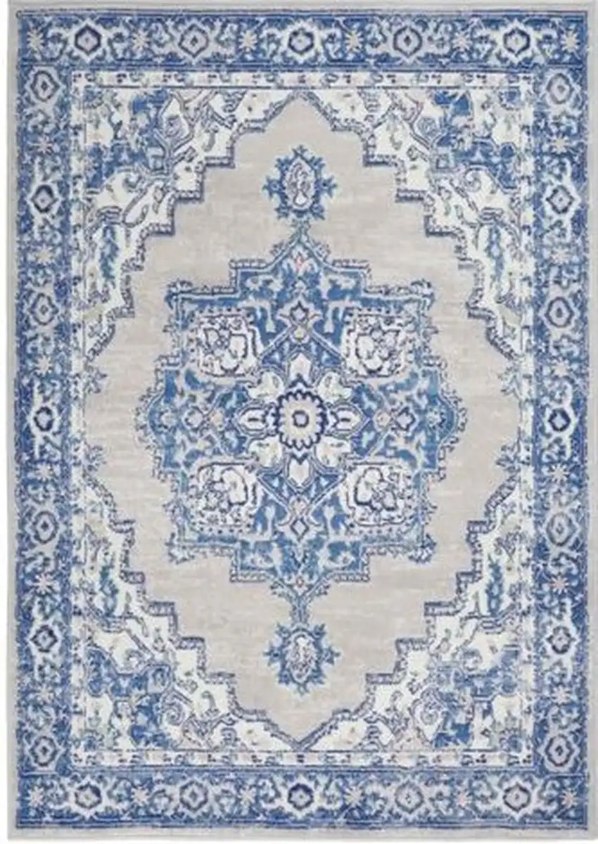 Blue Gray Floral Dhurrie Area Rug Photo 6