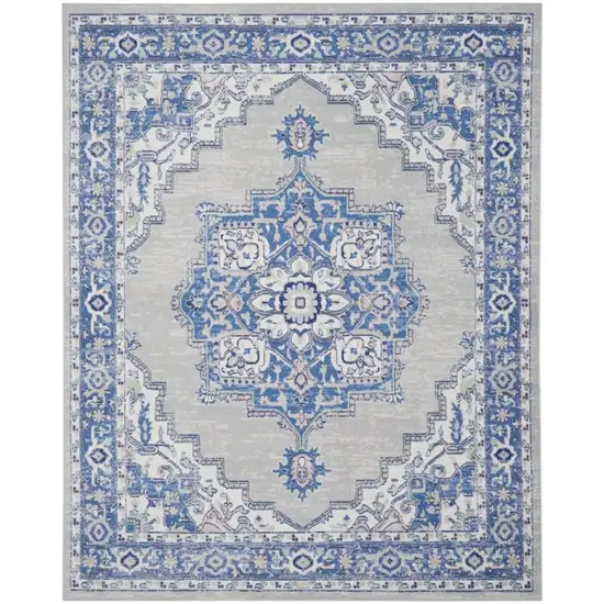 Blue And Gray Medallion Area Rug Photo 2