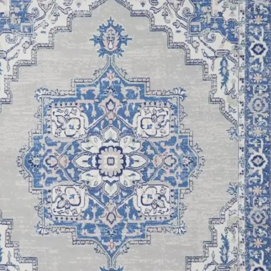 Blue And Gray Medallion Area Rug Photo 3