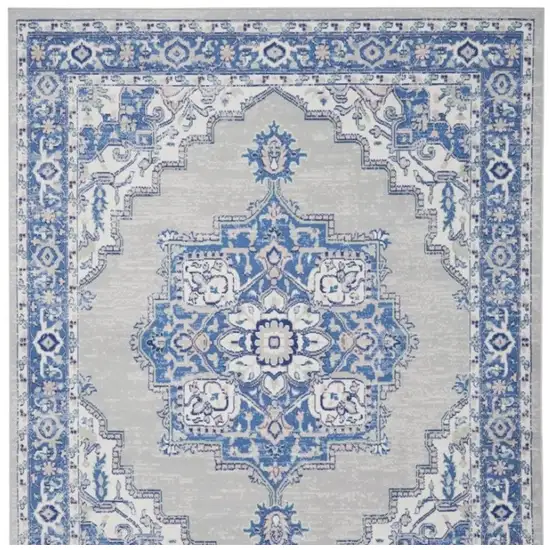 Blue And Gray Medallion Area Rug Photo 5