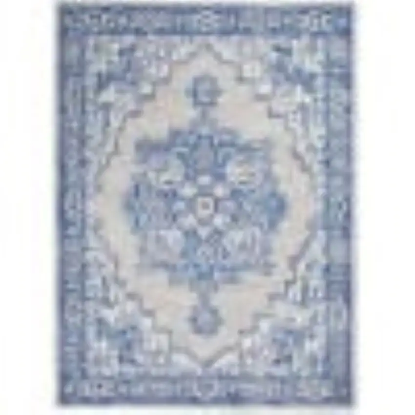 Blue Gray Floral Dhurrie Area Rug Photo 6