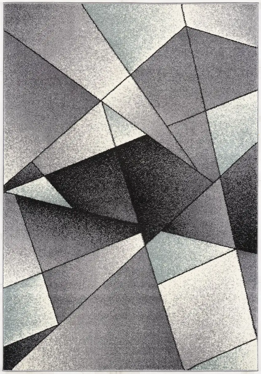 Gray And Blue Prism Pattern Area Rug Photo 4