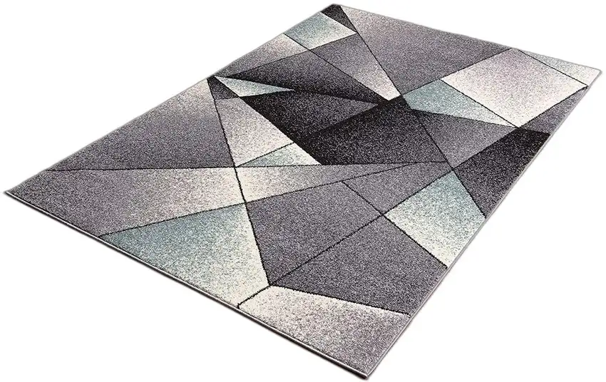 Gray and Blue Prism Pattern Area Rug Photo 4