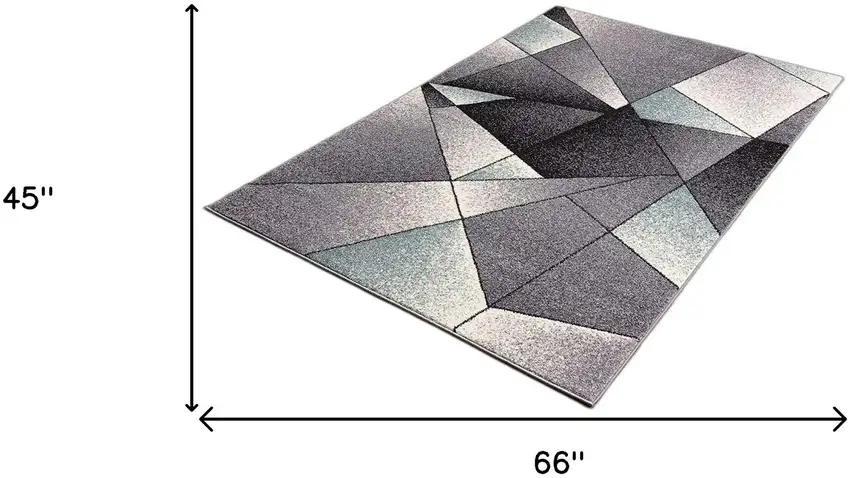 Gray and Blue Prism Pattern Area Rug Photo 8