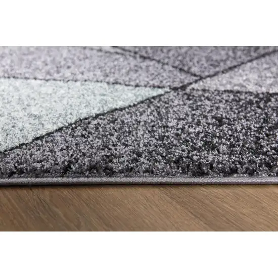 Gray And Blue Prism Pattern Area Rug Photo 9