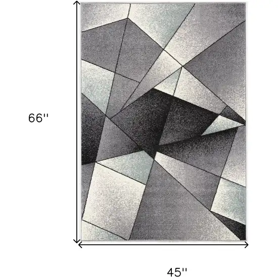 Gray And Blue Prism Pattern Area Rug Photo 3
