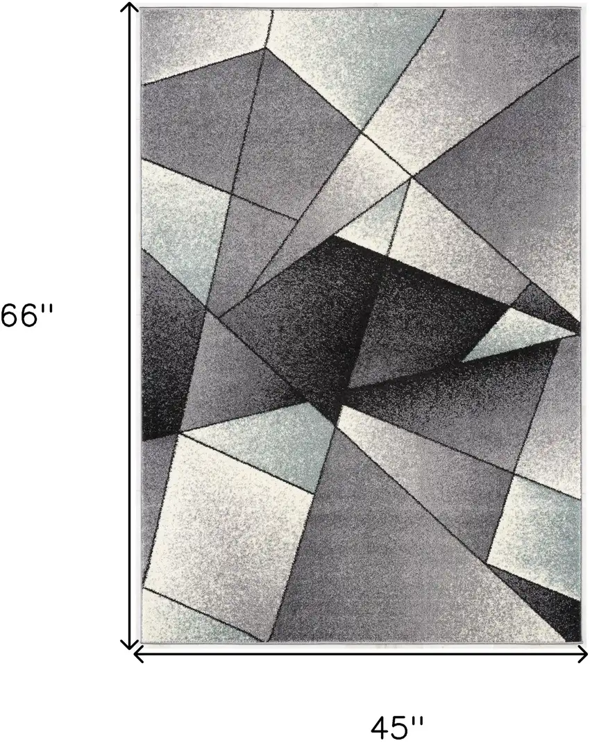 Gray And Blue Prism Pattern Area Rug Photo 3