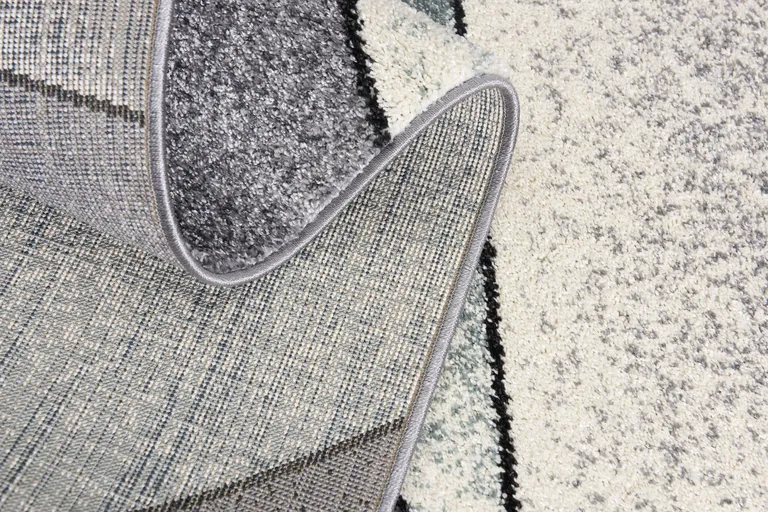 Gray and Blue Prism Pattern Area Rug Photo 2