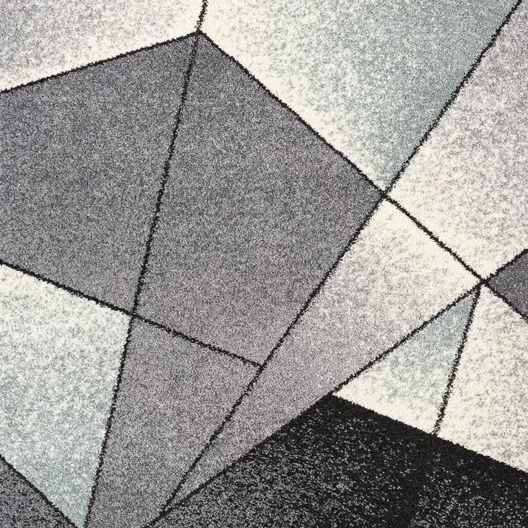 Gray and Blue Prism Pattern Area Rug Photo 4