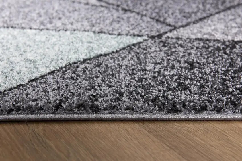 Grey Blue Geometric Area Rug Photo 8