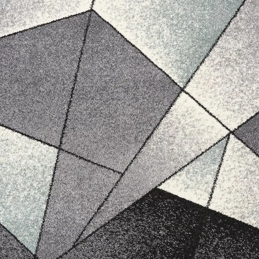 Grey Blue Geometric Area Rug Photo 2